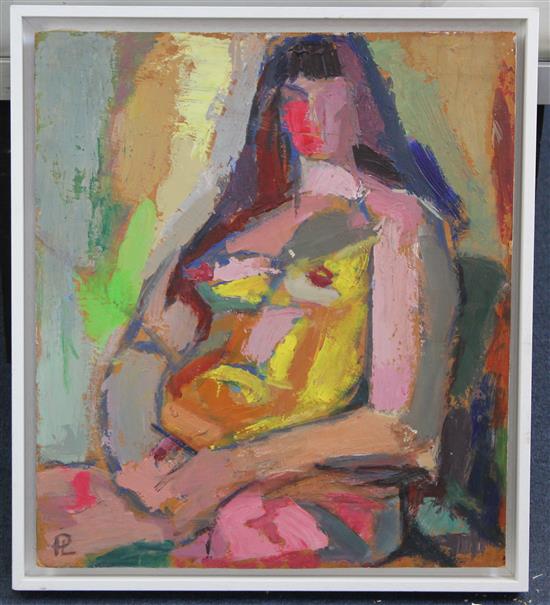 Pamina Liebert Mahrenholtz (1904-2004) Seated female nude, 19 x 16.75in.